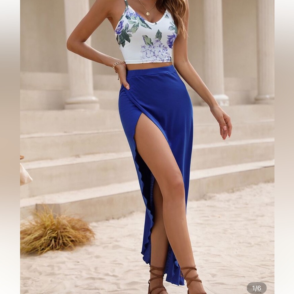 SHEIN Royal Blue Maxi Skirt